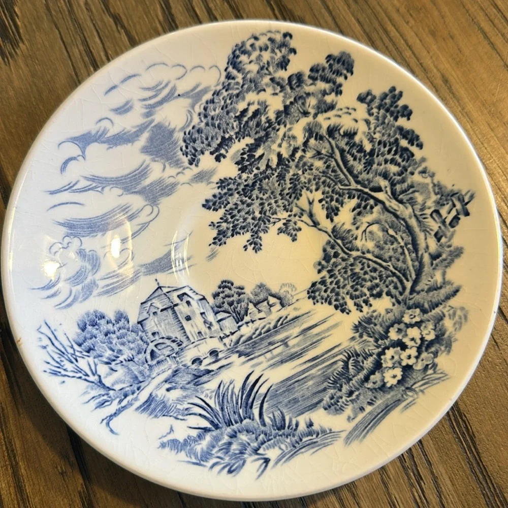 Wedgewood Countryside Blue White cup Saucer Wedgwood English Country